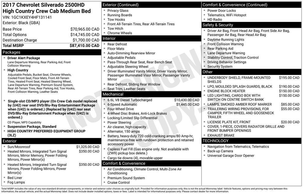 chevrolet silverado 2500hd 2017 1GC1KXEY4HF131141 image chevrolet silverado 2500hd 2017 1GC1KXEY4HF131141 image